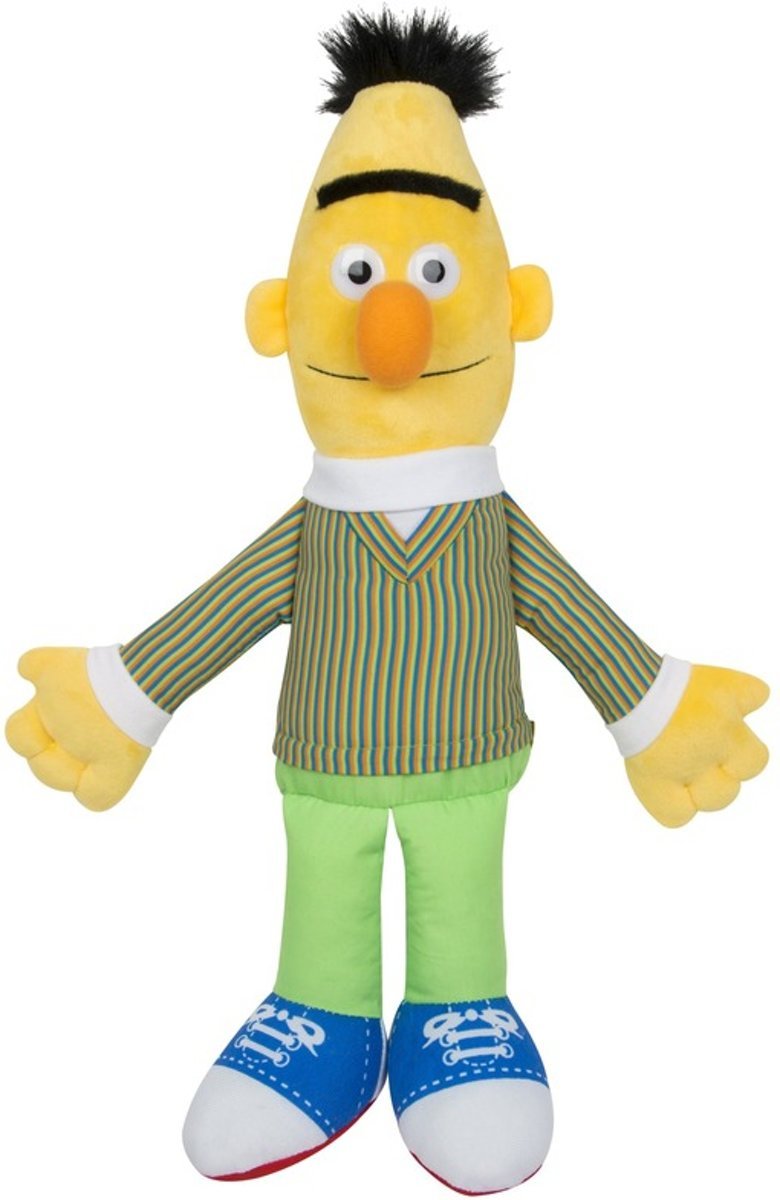 Sesamstraat Pluche Figuur Bert – 25x7x3cm | Bert en Ernie Knuffel | Film en Televisie Figuren Speelgoed voor Jongens en Meisjes